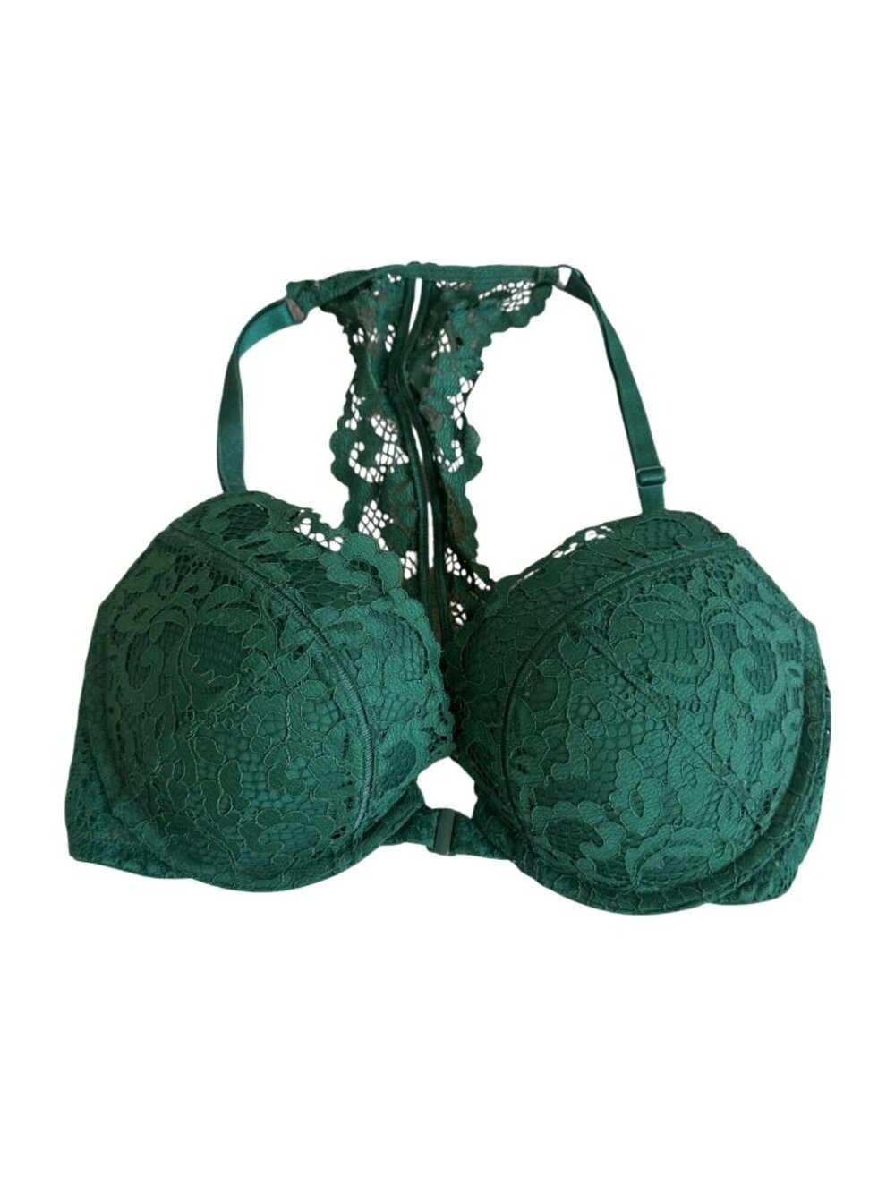 VICTORIAS SECRET Womens Green Lace Bra Size 34D